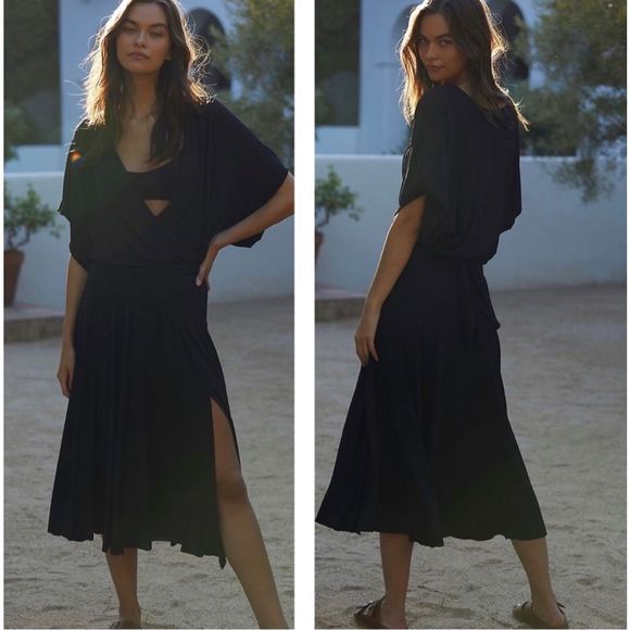 Free People Dresses & Skirts - Free People Kauai Midi Beach Dress in Black Size XS